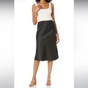 Elegant Black Women's Satin Maya SKIRT by The Drop. Size M. New!